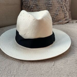Classic Cream Fedora Hat with Black Band